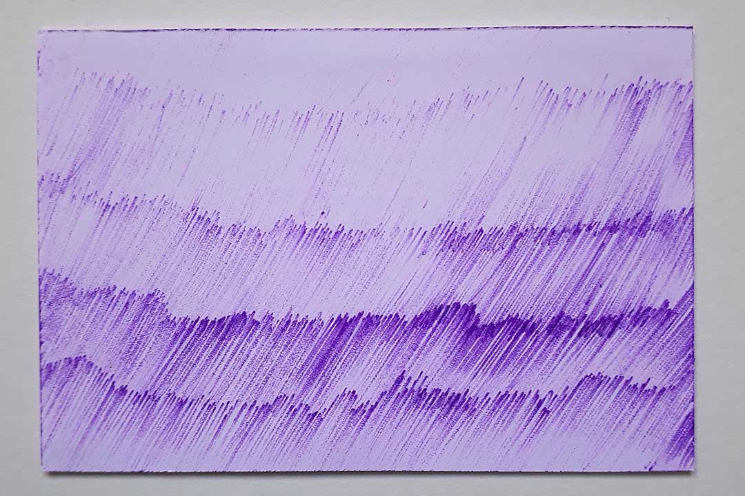 Histoires de lignes, oeuvre viviane rabaud, lignes au stylo bic violet