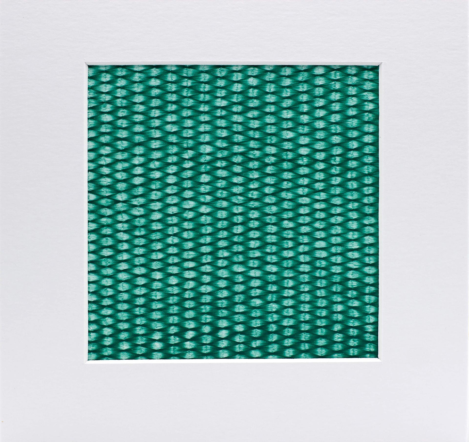 Lignes, oeuvre viviane rabaud, dessin au stylo à bille vert représentant une étoffe