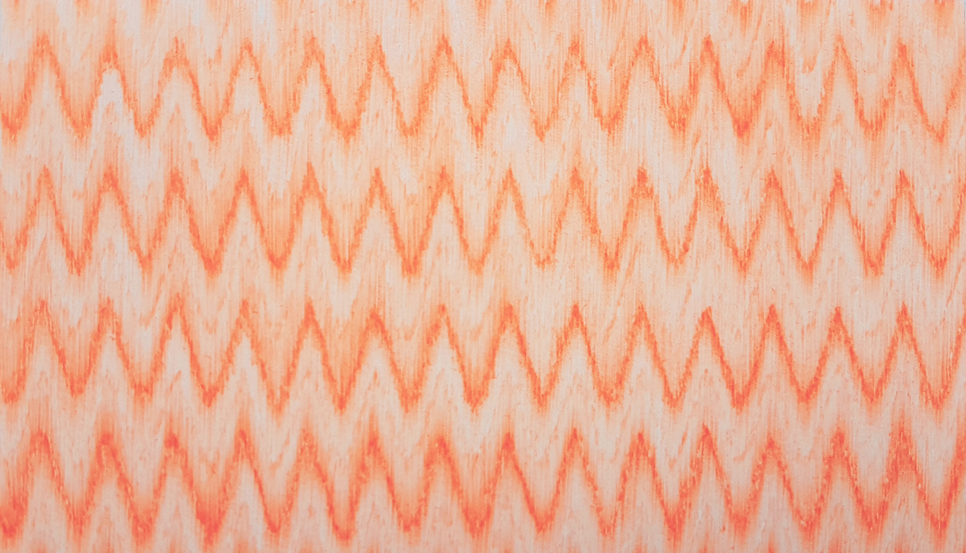 Lignes, oeuvre viviane rabaud, dessin au stylo à bille orange fluo représentant une étoffe, motif triangles