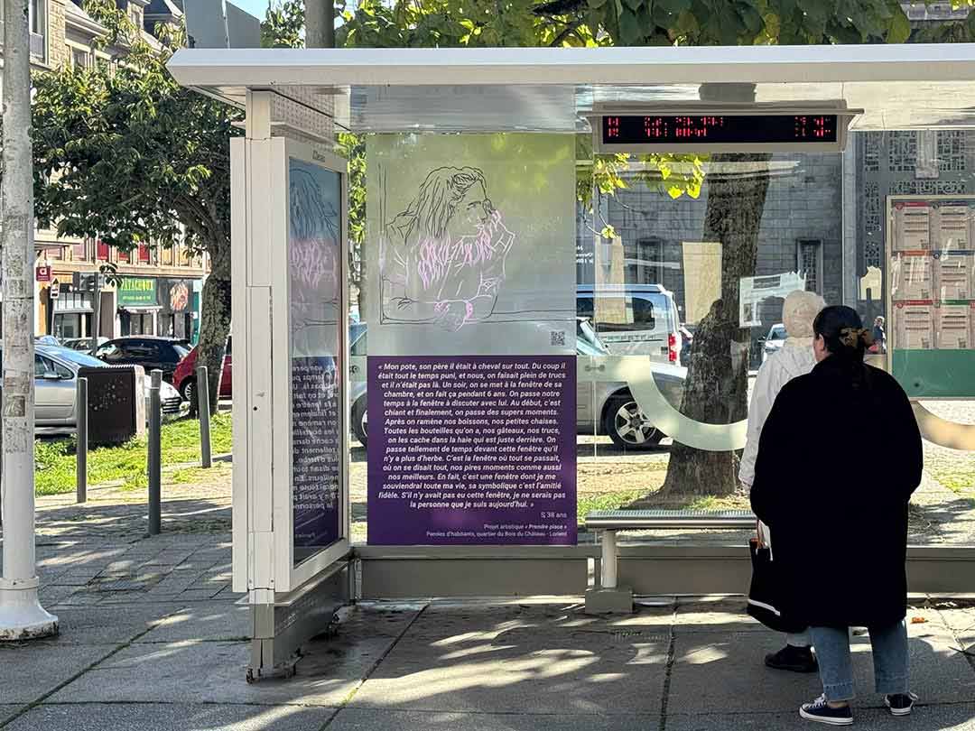 prendre-place-voyage-au-chateau-affichage-abribus-viviane-rabaud-10 prendre place, parole, art contemporain, projet art participatif, voyage au chateau, lorient, viviane rabaud