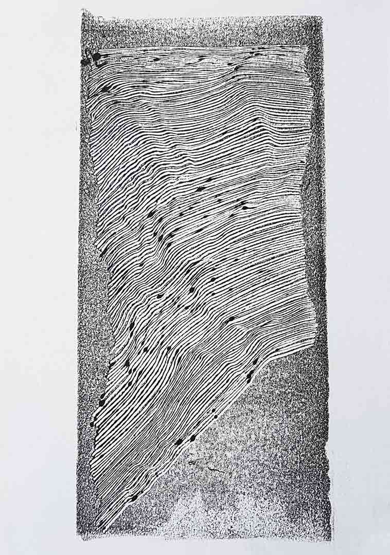 viviane-rabaud-estampe-13-oeuvre Lignes, oeuvre viviane rabaud, encre, estampe, lignes noires sur fond blanc
