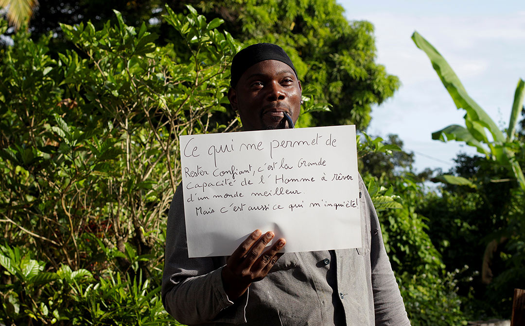 Ministère des Affaires de la Terre, Antilles, Martinique. Portrait avec témoignage. Art participatif, Viviane Rabaud