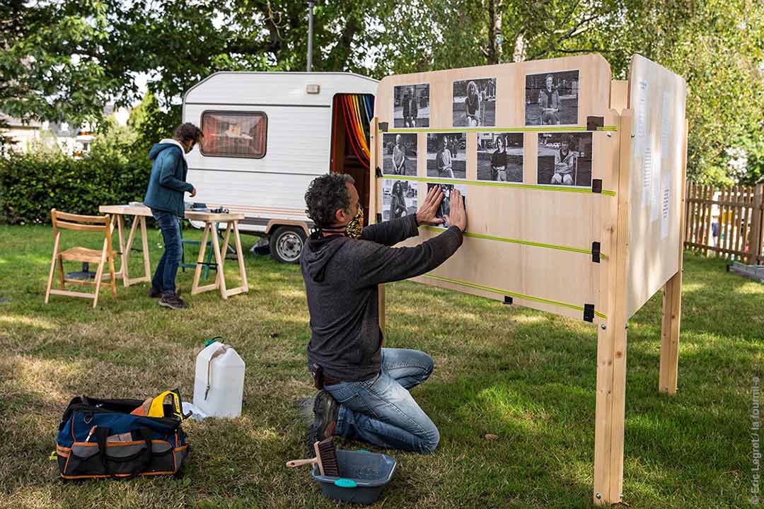 Portrait d'habitants, carhaix, viviane rabaud. vue de l'installation du BBA.